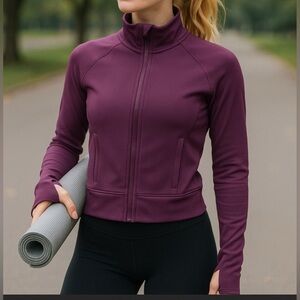 Dark Magenta Zip Up Yoga/Athletic Top